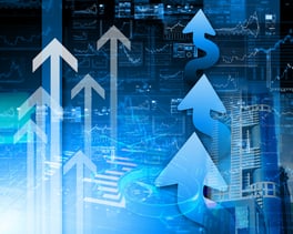 Colour illustration of business and financial charts and graphs