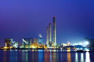 power station at night representing energy as a service market