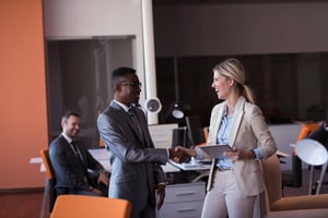 management consultants shaking hands